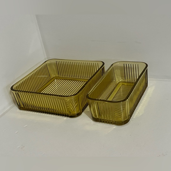 Vintage Amber Federal Glass Refrigerator Dishes - Picture 2 of 9